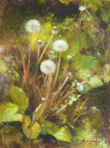 "Bloom Where You Are Planted" Dandelion Original Oil Painting