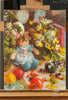 "Happy Dolly with Summer Wildflowers" Original Oil Painting