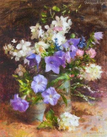 "Mid-Summer Blooms of Allure and Mystery" Original Oil Painting