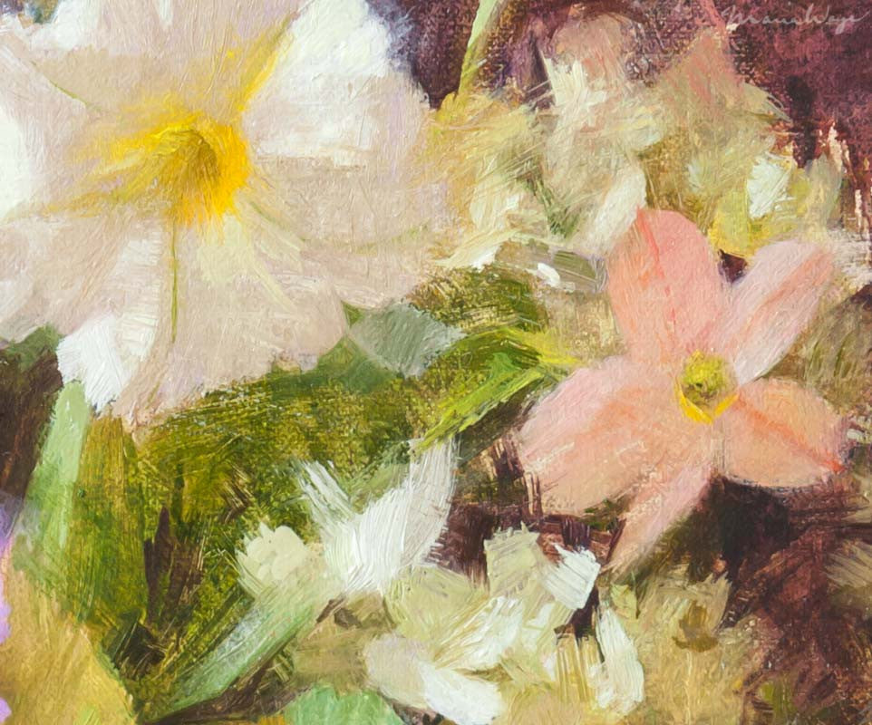 Floral Oil Painting Still Life Original Fine Art Summer Garden