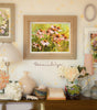 Shabby chic decor french country inspired Echinacea purpurea flowers floral fine art Toronto floral artist Maria Waye coneflower oil painting oil on linen canvas original artwork for garden lovers