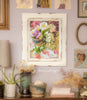 Floral oil painting original fine art still life flowers linen canvas pink white hydrangea romantic realistic impressionist painting 8x10