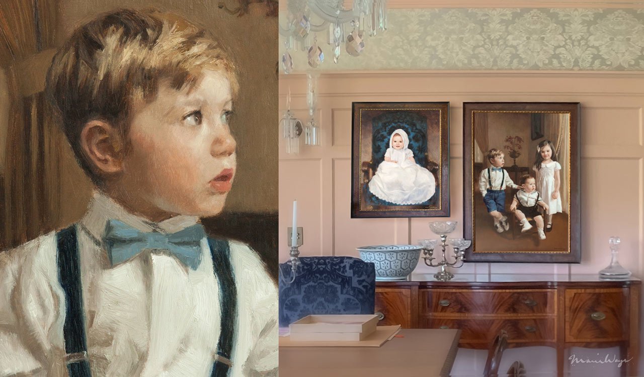 Baby boy portrait paintings commission an artist to paint my sons